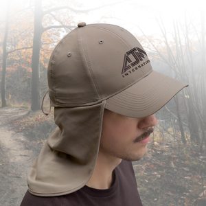 0E130M - Polyester Pearl Nylon - UPF50+ 6 Panel Constructed Full-Fit with Neck Flap - AJM
