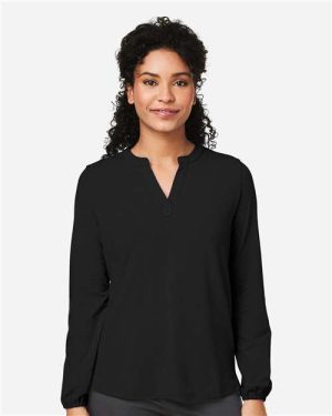 DP122W - Women's Raleigh Half-Placket Knit Top - Devon & Jones