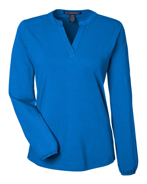DP122W - Women's Raleigh Half-Placket Knit Top - Devon & Jones - Image 10