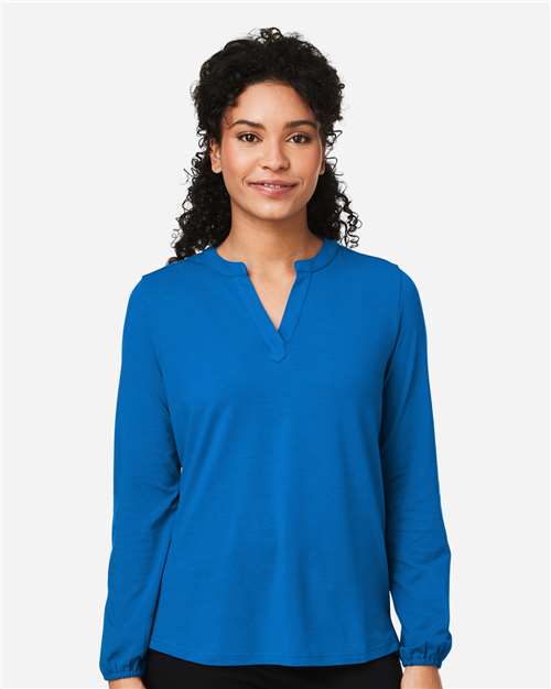 DP122W - Women's Raleigh Half-Placket Knit Top - Devon & Jones - Image 7