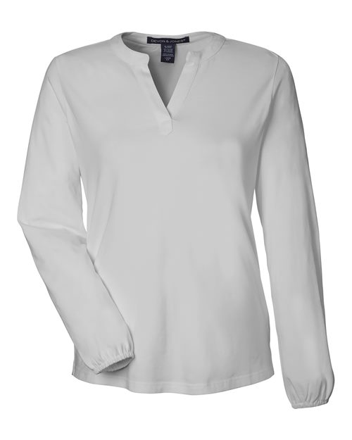 DP122W - Women's Raleigh Half-Placket Knit Top - Devon & Jones - Image 16