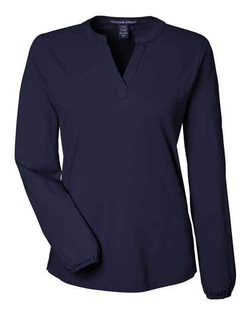 DP122W - Women's Raleigh Half-Placket Knit Top - Devon & Jones - Image 22