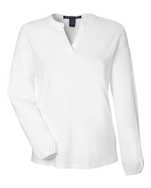 DP122W - Women's Raleigh Half-Placket Knit Top - Devon & Jones - Image 28