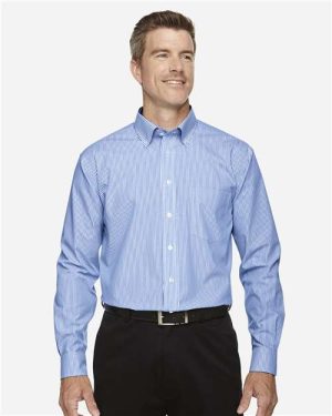 D645 - Men's Crown Collection® Banker Stripe Woven Dress Shirt - Devon & Jones