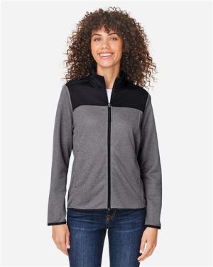 CE74W - Women's Venture Heathered Stripe Hybrid Jacket - CORE365