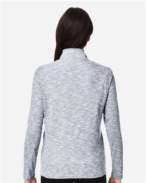 NE415W - Women's Eclipse Jacquard Quarter-Zip Pullover - North End - Image 3