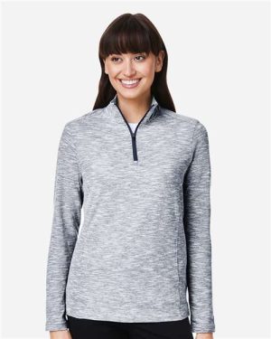 NE415W - Women's Eclipse Jacquard Quarter-Zip Pullover - North End