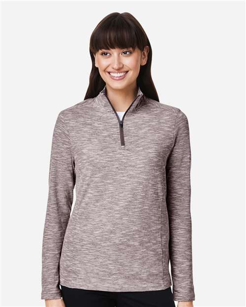 NE415W - Women's Eclipse Jacquard Quarter-Zip Pullover - North End - Image 7
