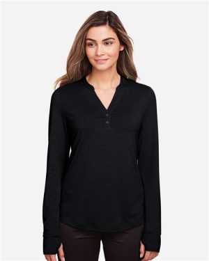 NE400W - Women's JAQ Stretch Performance V-Neck Snap Pullover - North End
