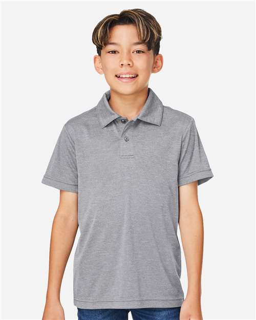 TT51HY - Youth Zone Sonic Heather Performance Polo - Team 365