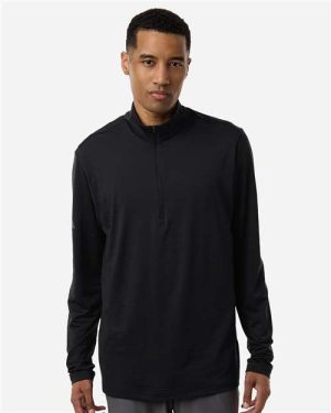 A708 - Men's Textured Stripe Quarter-Zip Pullover - Adidas