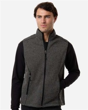 NE731 - Men's Jasper Jacquard Fleece Vest - North End