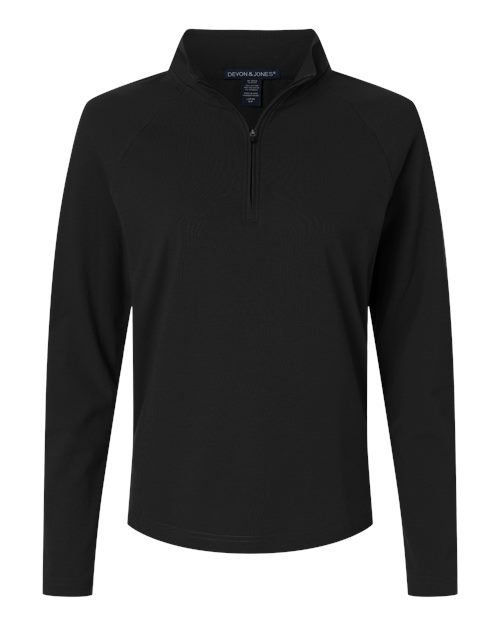 DG402W - Women's Seaton Pebble Textured Quarter-Zip Pullover - Devon & Jones - Image 10