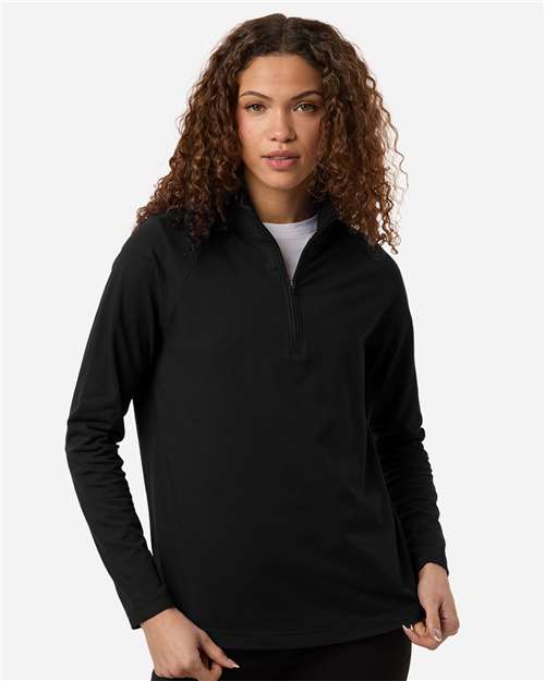 DG402W - Women's Seaton Pebble Textured Quarter-Zip Pullover - Devon & Jones - Image 7