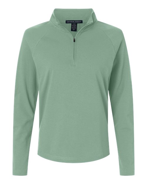 DG402W - Women's Seaton Pebble Textured Quarter-Zip Pullover - Devon & Jones - Image 4