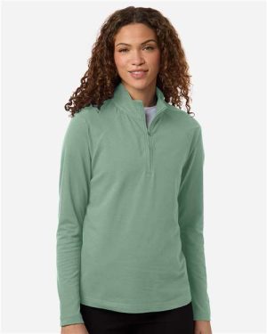 DG402W - Women's Seaton Pebble Textured Quarter-Zip Pullover - Devon & Jones