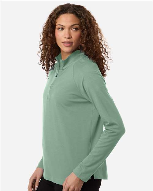 DG402W - Women's Seaton Pebble Textured Quarter-Zip Pullover - Devon & Jones - Image 2