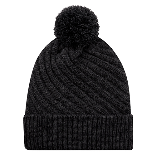 1E133L - Acrylic /Polyester Satin Women's Pom Pom Cuff Toque - AJM - Image 4
