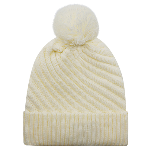 1E133L - Acrylic /Polyester Satin Women's Pom Pom Cuff Toque - AJM - Image 7