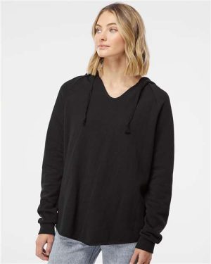 PRM2500 - Womens Lightweight California Wave Wash Hooded Sweatshirt - Independent Trading Co.
