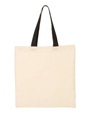 QTB6000 - Economical Tote with Contrast-Color Handles - Q-Tees
