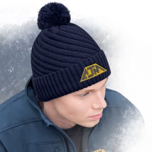 9J210M - Acrylic Pom Pom Cuff Toque - AJM