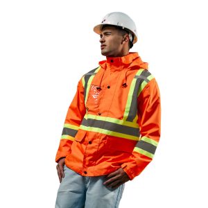 L01205 - STORM - Full Length HI-VIZ Raincoat with Detachable Hood - CSW