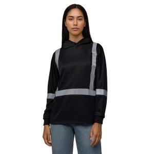 S05985 - GLOW - Long Sleeve Hi-VIS Hooded T-Shirt with Segmented Stripes - CSW