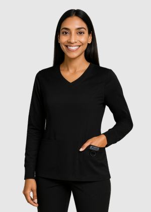 T9012 -The Katrina Long sleeve V-neck Scrub Top - MOBB